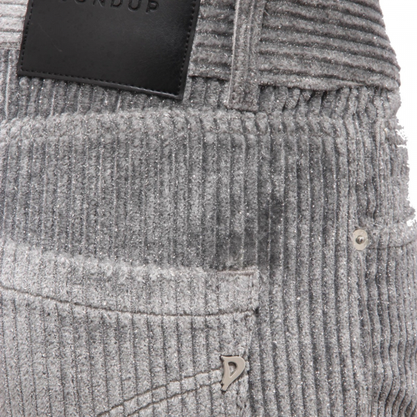 0464AI velluto pantalone donna DONDUP KOONS women trouser corduroy lurex grey  