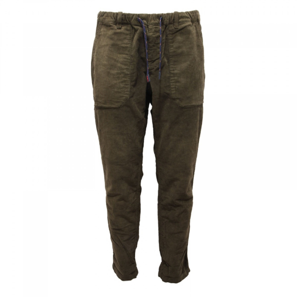 0470AL pantalone   uomo BOB TURN man VELVET reversible trouser green