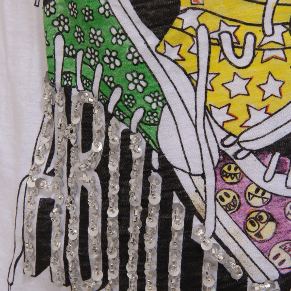 0501S maglia bimba GIRL ABOUT ME HAND MADE bianco multicolor t-shirt
