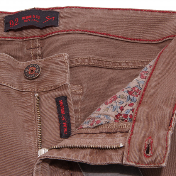 0527K  jeans uomo 9.2 DENIM & CO. pantalone light brown trouser man