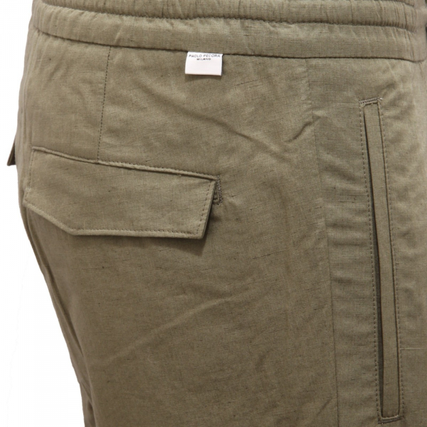 0580AL pantalone uomo PAOLO PECORA men cotton/linen trouser green
