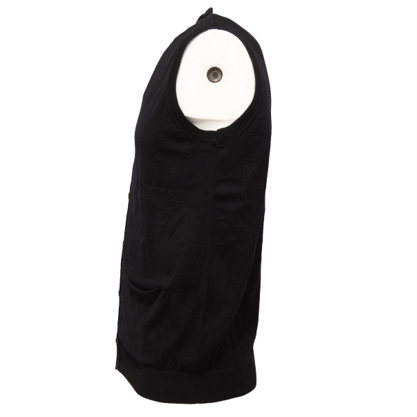 0591Z gilet uomo KAOS silk/cotton black waistcoat man