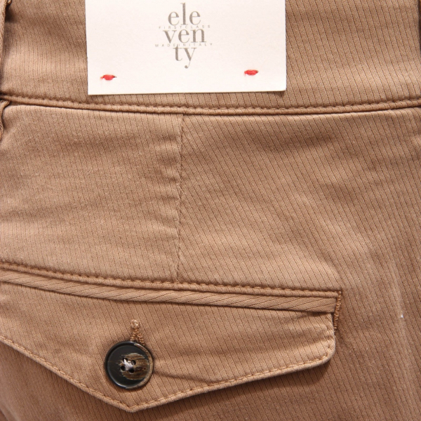 0620AL pantalone uomo ELEVENTY men textured cotton trouser light brown