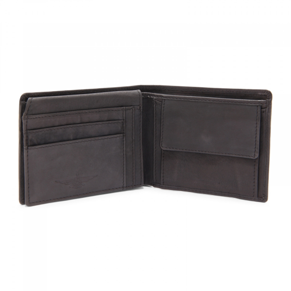 0629AZ PORTAFOGLIO UOMO AVIREX ONTARIO MAN 12X9 CM WALLET BLACK