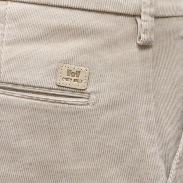 0654AL pantalone velluto a coste uomo ENTRE AMIS men corduroy trousers off white