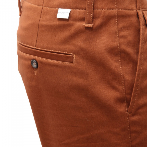 0668AL pantalone uomo PAOLO PECORA men cotton trouser brown