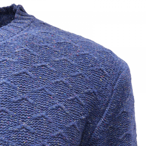 0710AG maglione uomo WOOL & CO blue melange wool blend sweater man