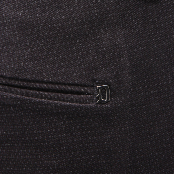 0712AI pantalone uomo DONDUP men cotton pattern trouser black/grey