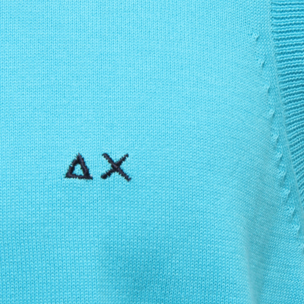 0717W gilet uomo SU 68 turquoise cotton sleeveless sweater man