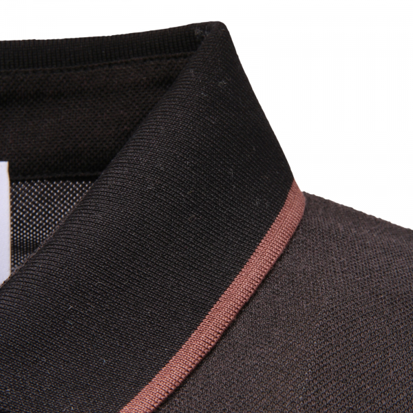 0776AS polo uomo ALPHA STUDIO man silk/cotton polo-shirt black