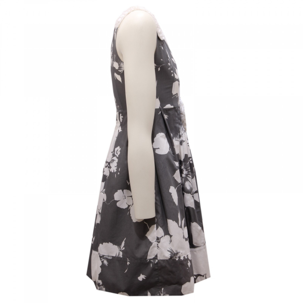 0787AD abito bimba girl SIMONETTA grey/white cotton dress kids