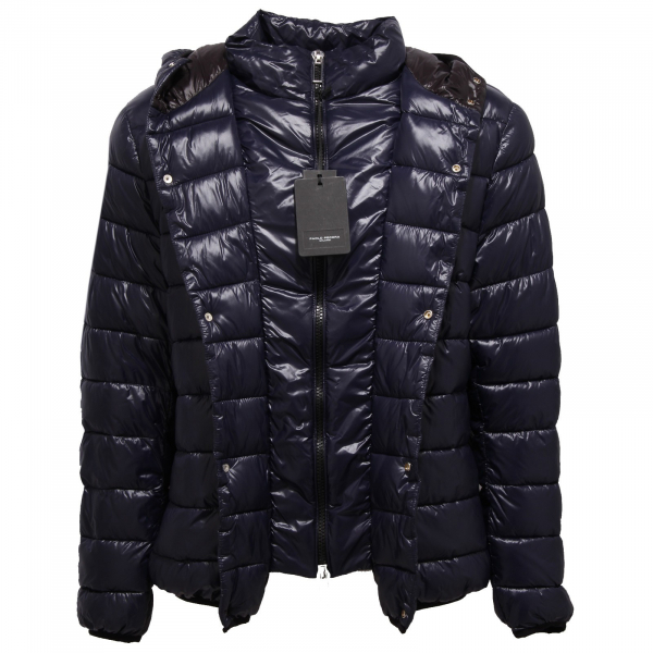 0789V giubbotto uomo PAOLO PECORA blu lucido jacket men