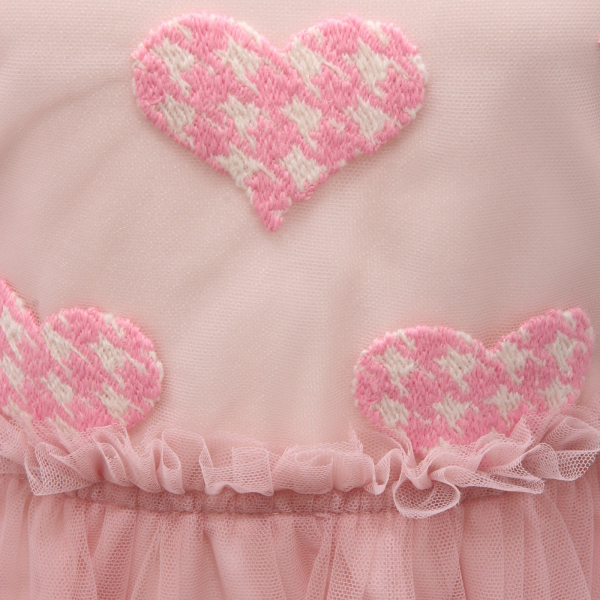 0870AD abito bimba girl SIMONETTA pink embroidered dress kids