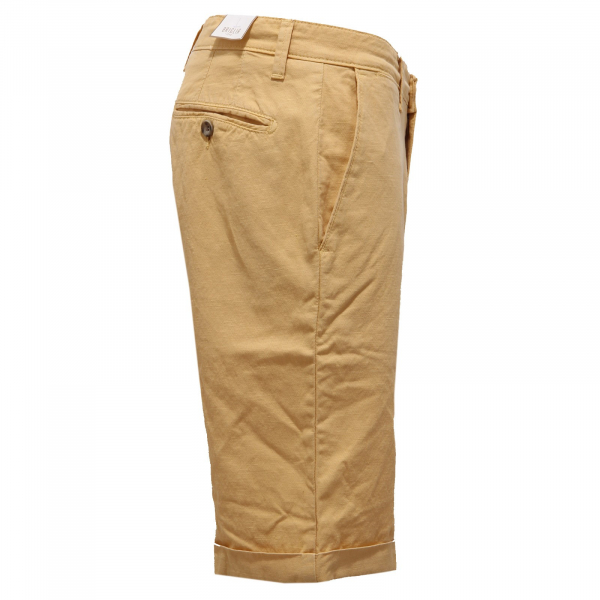 0886AB bermuda uomo BRIGLIA yellow delave cotton/linen shorts man