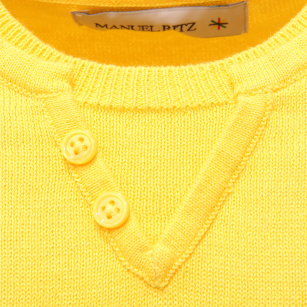 0921AD maglione bimbo BOY MANUEL RITZ cotton yellow sweater kids