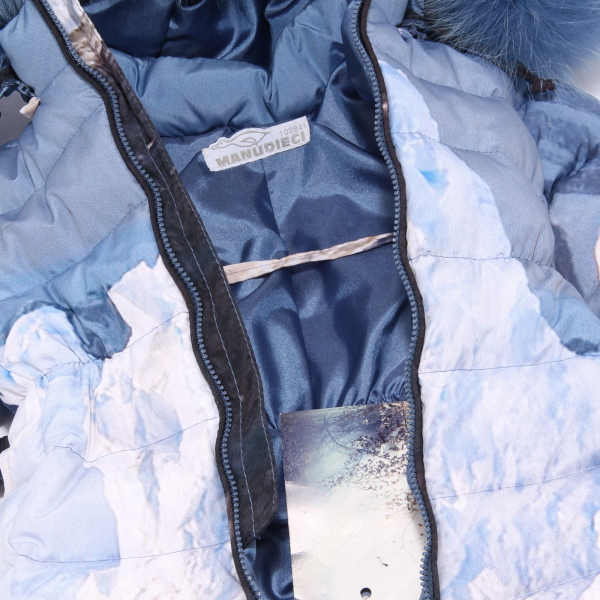 0925Z completo TUTA sci girl bimba MANUDIECI real fur padded snowsuit