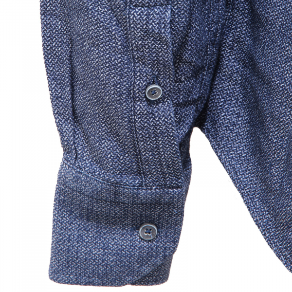 0932AG camicia uomo BROUBACK textured blue/white cotton shirt man
