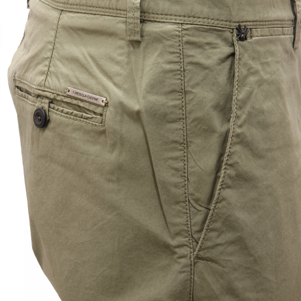 0938AE pantalone uomo MESSAGERIE green cotton trouser man