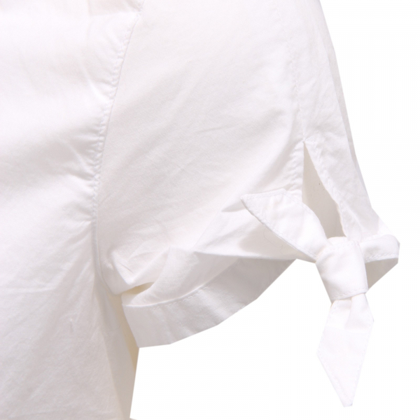 0969T camicia bimba ARMANI JUNIOR cotone bianco manica corta shirt kid