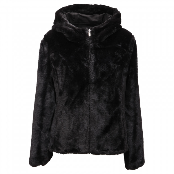 0971AF giubbotto donna CIESSE PIUMINI ALBA black reversible eco-fur jacket