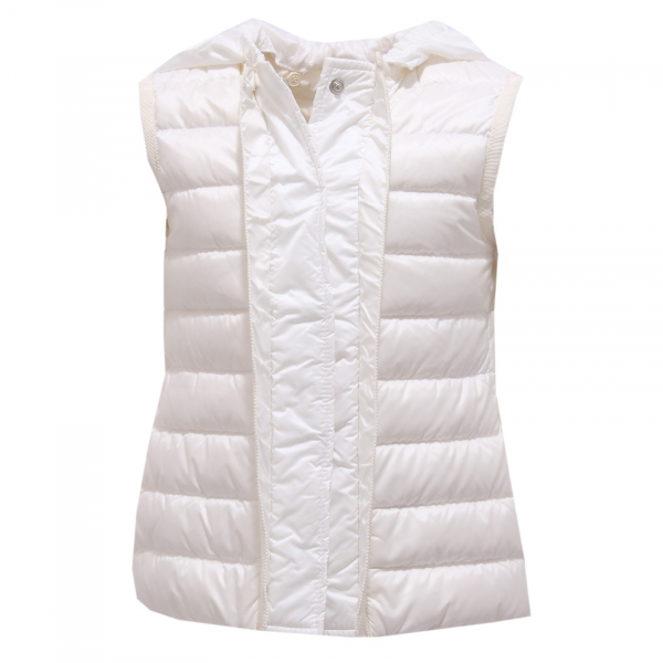 0974Y piumino SLIM smanicato GIRL bimba MONCLER PERIDOT white jacket