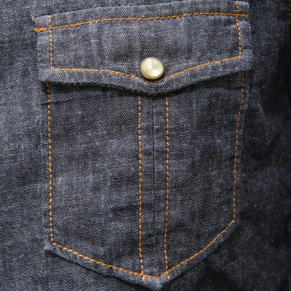 0977AG camicia uomo OFFICINA36 blue denim cotton shirt man