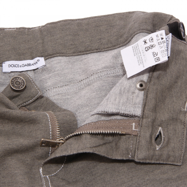 0995W pantalone felpa bimbo DOLCE&GABBANA grey cotton sweatpant kid