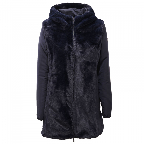 1041AF  giubbotto donna CIESSE PIUMINI blue  eco-fur coat jacket woman