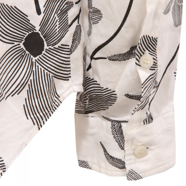 1047AG camicia uomo OFFICINA36 white/black flower print cotton shirt man