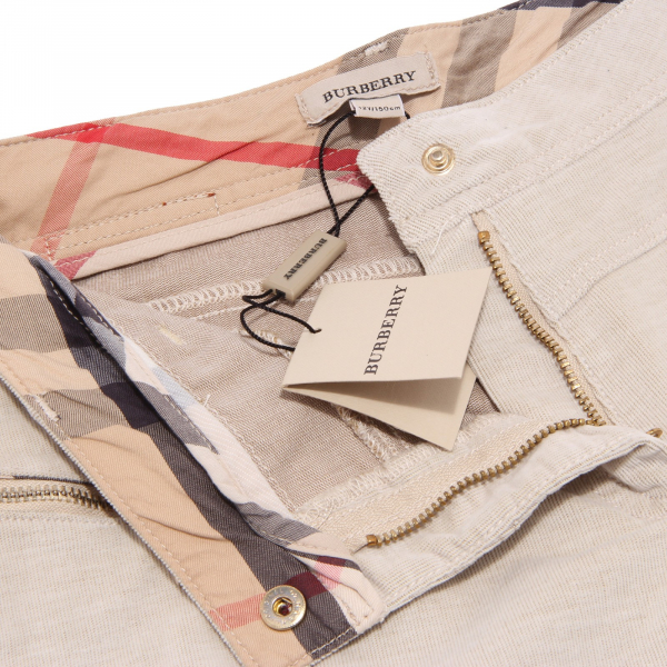 1062Z shorts bimba girl BURBERRY velvet beige pantalone corto trouser shorts