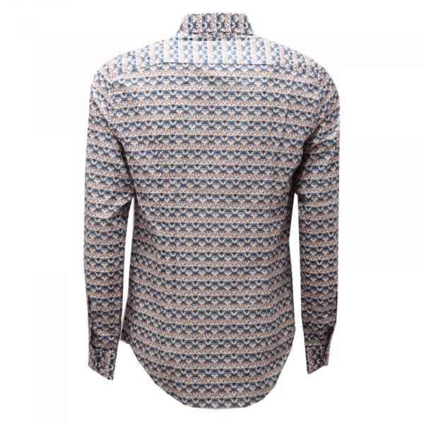 1105AG camicia uomo SINK OR SWIM LIBERTY wolf print cotton shirt man
