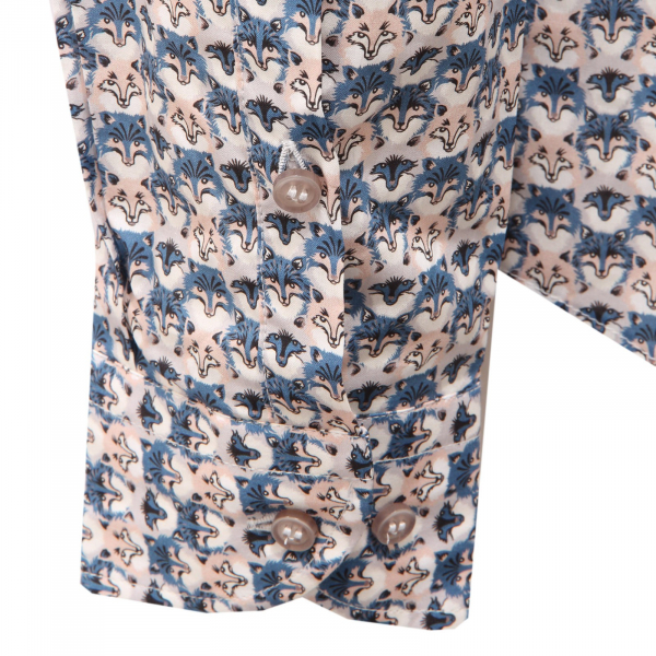 1105AG camicia uomo SINK OR SWIM LIBERTY wolf print cotton shirt man