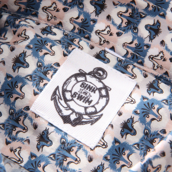 1105AG camicia uomo SINK OR SWIM LIBERTY wolf print cotton shirt man