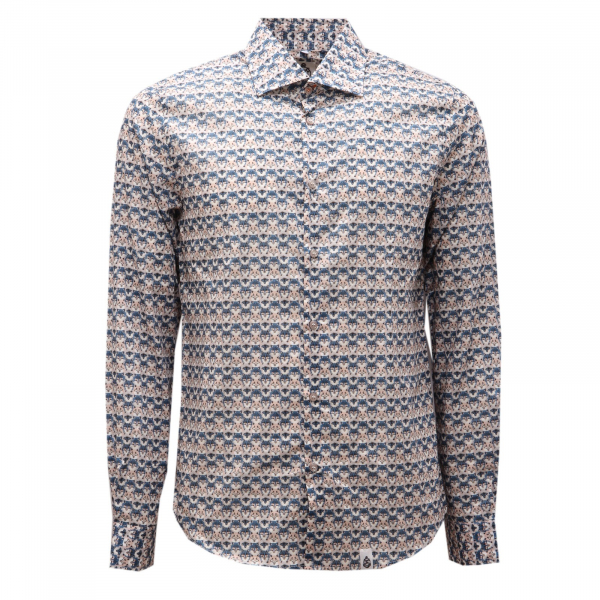1105AG camicia uomo SINK OR SWIM LIBERTY wolf print cotton shirt man
