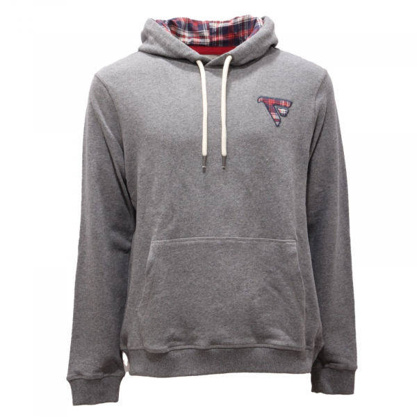 1105AL felpa uomo FRED MELLO man garment dyed cotton sweatshirt grey