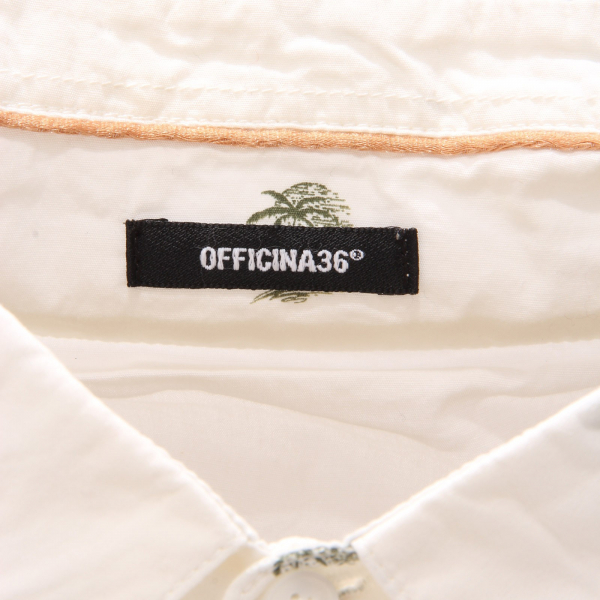 1112AG camicia uomo OFFICINA36 off white palm print cotton shirt man