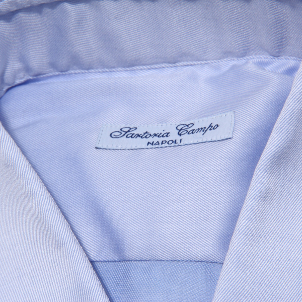 1114AB camicia uomo NO LABEL SARTORIA CAMPO light blue cotton shirt man