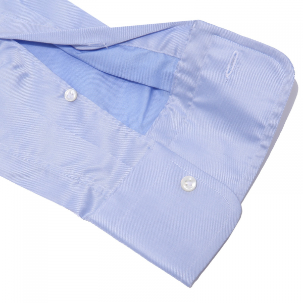 1114AB camicia uomo NO LABEL SARTORIA CAMPO light blue cotton shirt man