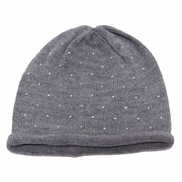 1119Z cuffia bimba GIRL NO BRAND   grey strass wool hat