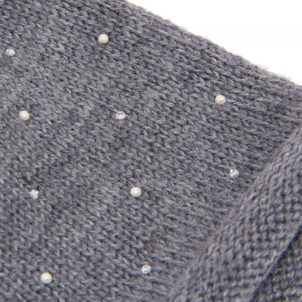 1119Z cuffia bimba GIRL NO BRAND   grey strass wool hat