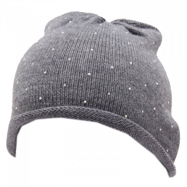 1119Z cuffia bimba GIRL NO BRAND   grey strass wool hat