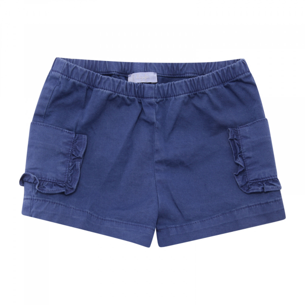 1130AQ completo bimba IL GUFO girl kids set white/blue delavè