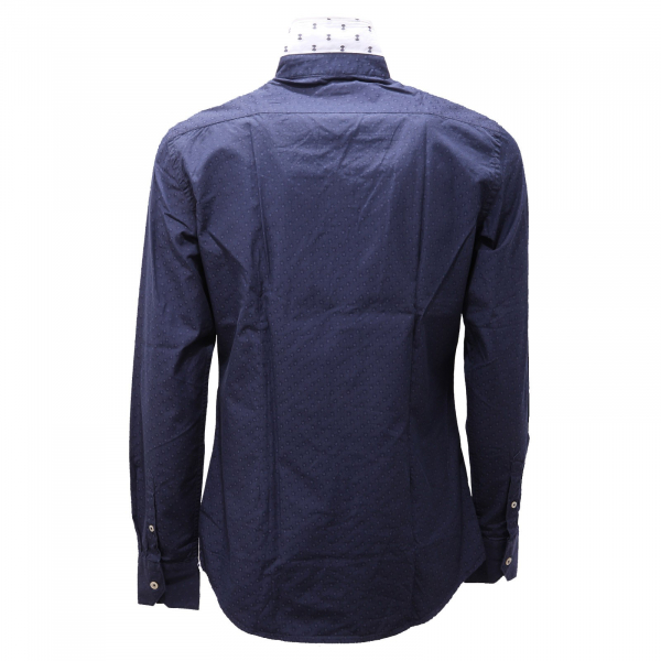 1131AG camicia uomo AT.P.CO blue cotton micro pattern shirt man