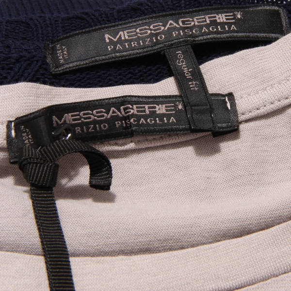 1131X maglione uomo MESSAGERIE blue/beige cotton sweater+t-shirt men