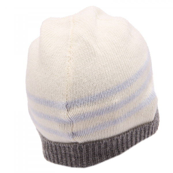 1131Z  cuffia bimbo boy BABY GRAZIELLA white/grey mix wool hat