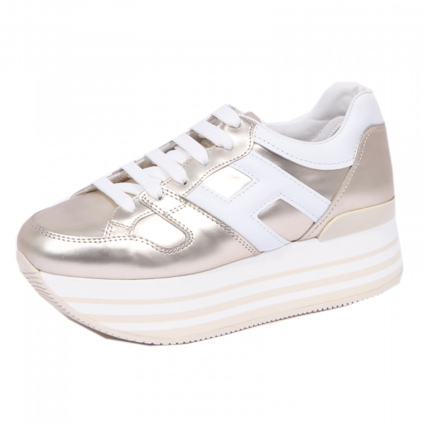 1132J sneaker donna platinum white HOGAN H283 mirror like effect shoe woman