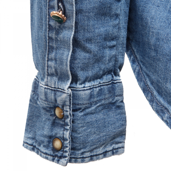 1160AG camicia uomo OFFICINA36 blue denim cotton shirt man
