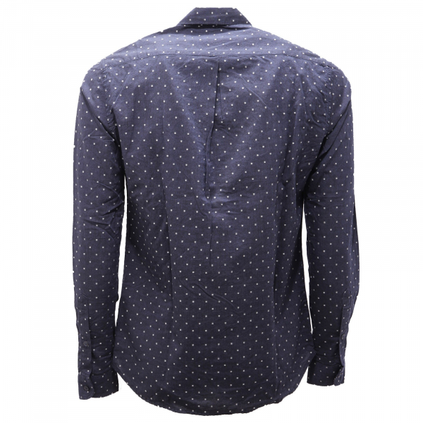 1167AG camicia uomo OFFICINA36 blue/white micro pattern shirt man