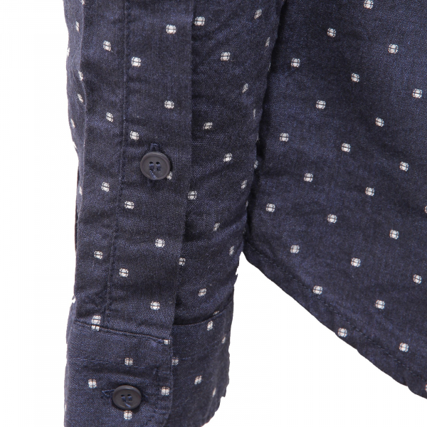 1167AG camicia uomo OFFICINA36 blue/white micro pattern shirt man
