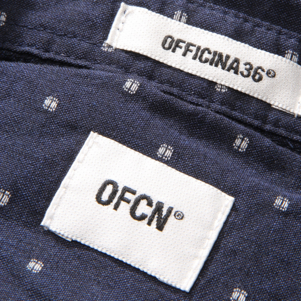 1167AG camicia uomo OFFICINA36 blue/white micro pattern shirt man